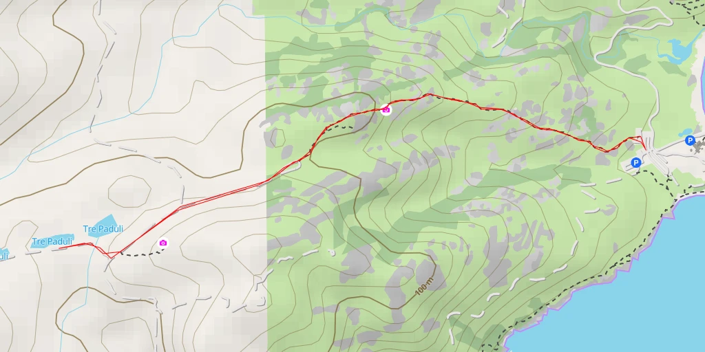 Map of the trail for Padule Mezzu