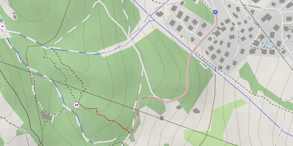 Carte de l'itinéraire :  Mittelstation Runca - Flims