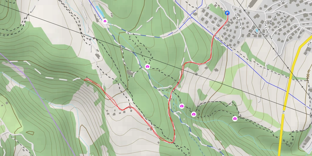 Map of the trail for Runca Höhe - Flims