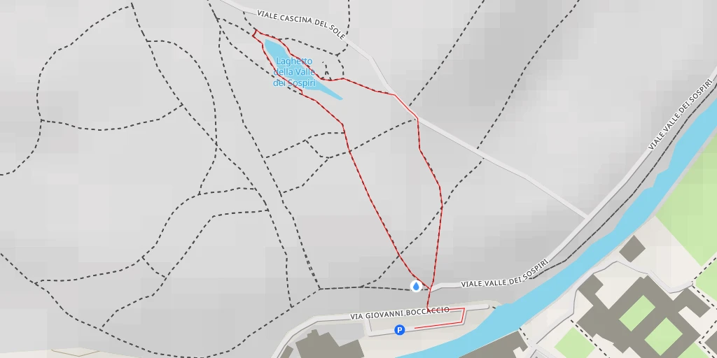 Map of the trail for Laghetto della Valle dei Sospiri