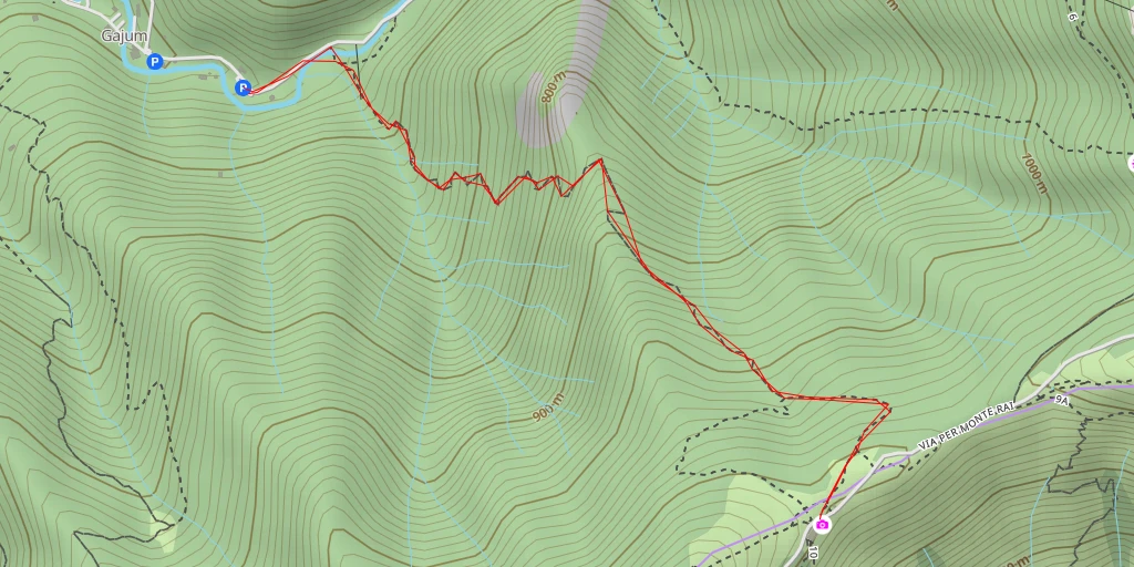 Map of the trail for Via per Monte Rai - Civate