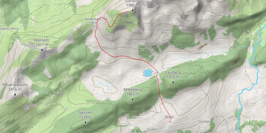 Map of the trail for Lütispitz