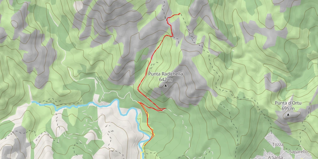 Map of the trail for GR 20 - GR 20