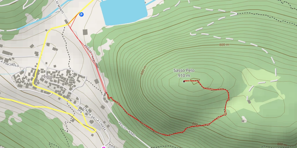 Map of the trail for Sasso Pelo