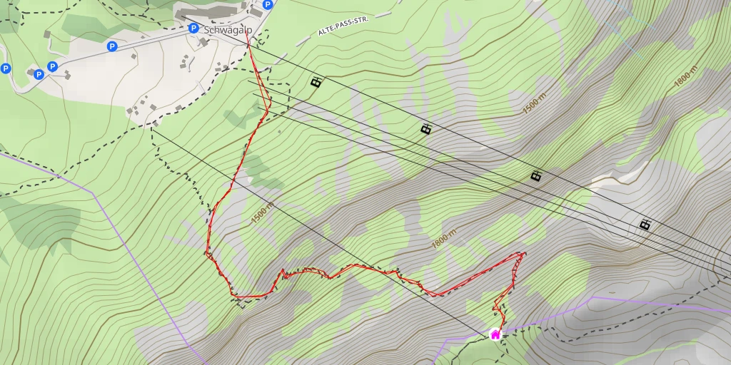 Map of the trail for Berggasthaus Tierwies