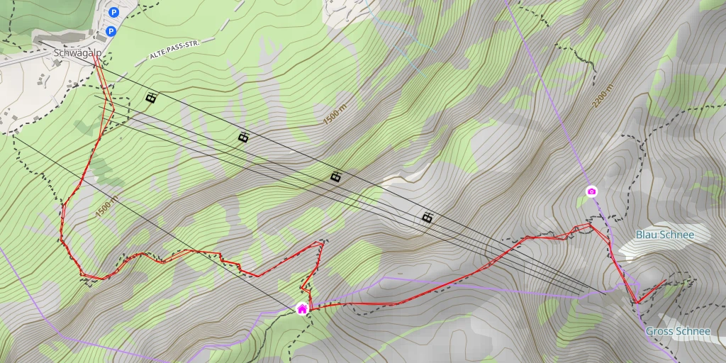 Map of the trail for Berggasthaus Alter Säntis