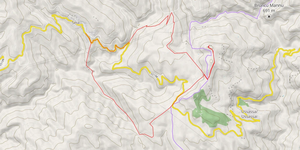 Map of the trail for Su pissu 'e s'abba - Ussassa/Ussassai