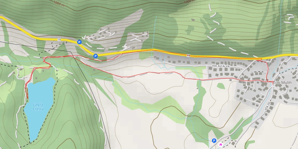 Map of the trail for Lag la Cresta