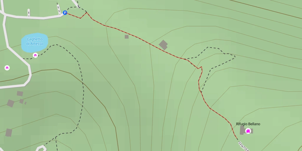 Map of the trail for Rifugio Bellano