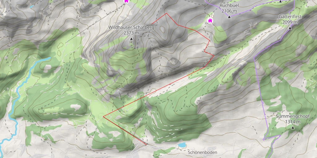 Map of the trail for Jöchliturm versant E