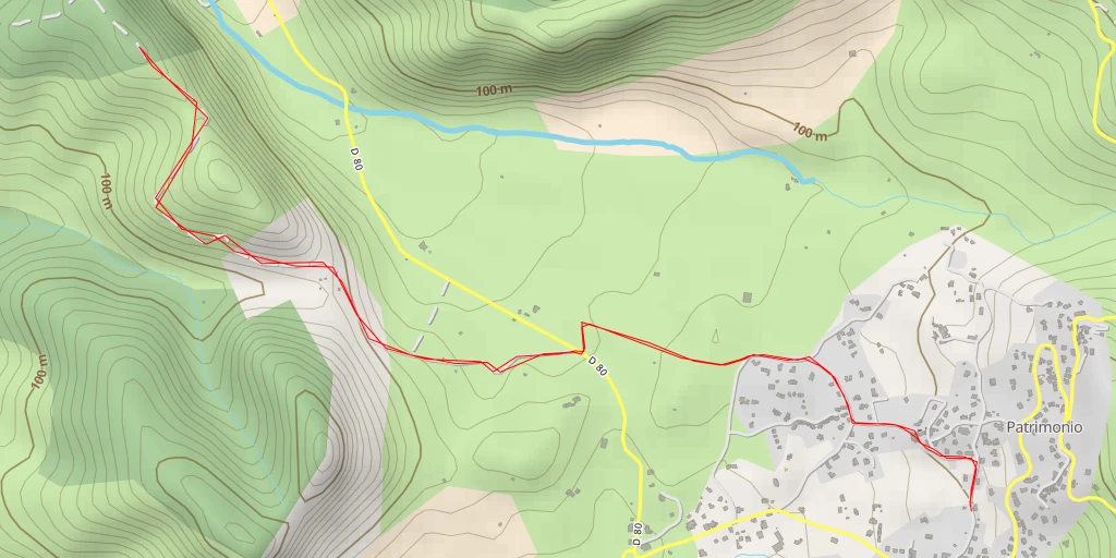 Map of the trail for D 80 - D 80