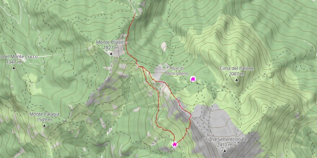 Carte de l'itinéraire :  Rifugio Bietti Buzzi