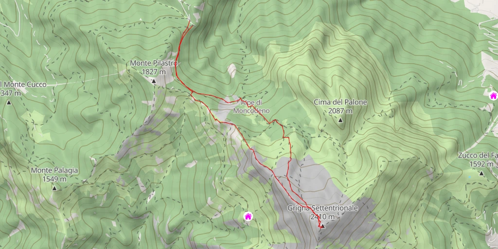 Map of the trail for Grigna Settentrionale