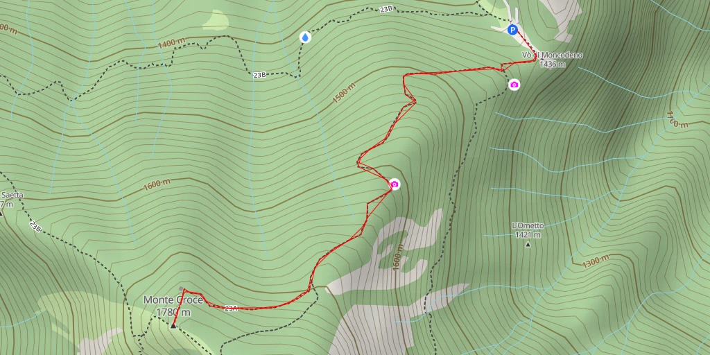 Carte de l'itinéraire :  Monte Croce