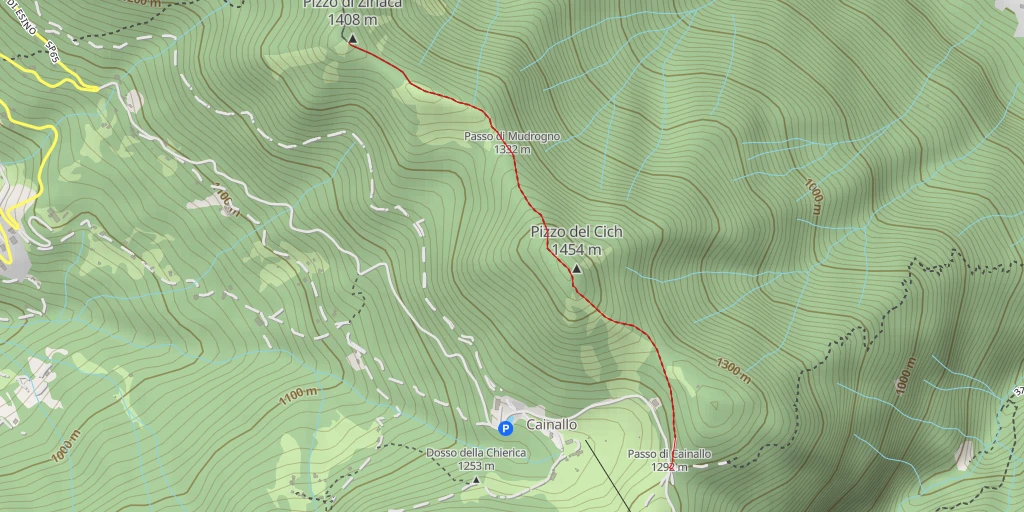 Carte de l'itinéraire :  Pizzo di Zirlaca