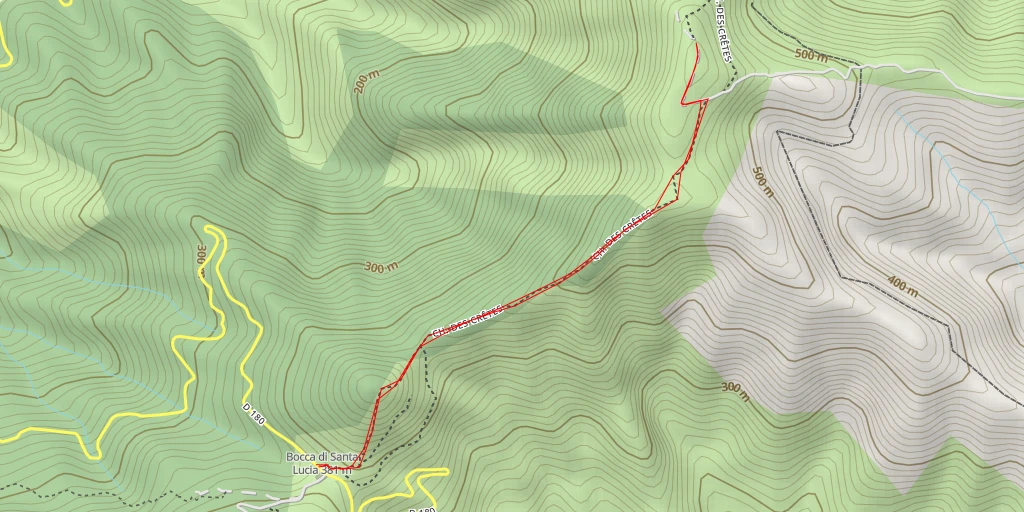 Map of the trail for Punta di Gulfidoni