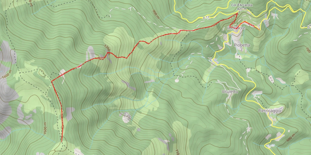 Map of the trail for Caldane