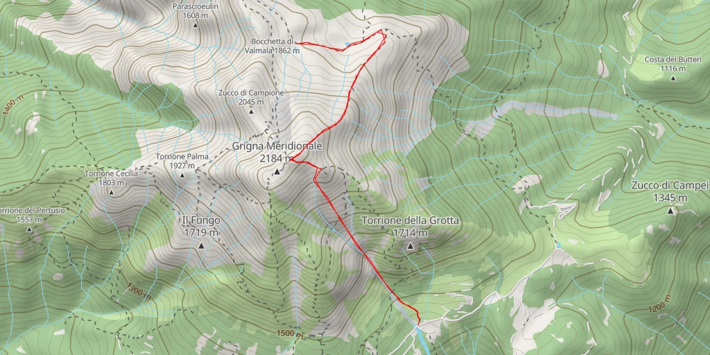 Map of the trail for Sentiero alle Rive di Corda - Sentiero alle Rive di Corda