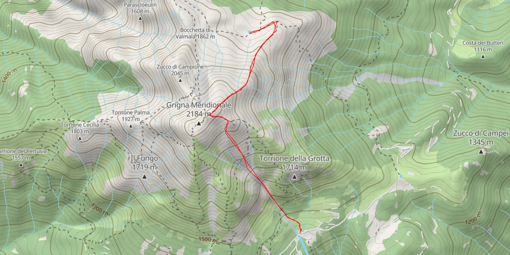 Map of the trail for Sentiero alle Rive di Corda - Sentiero alle Rive di Corda