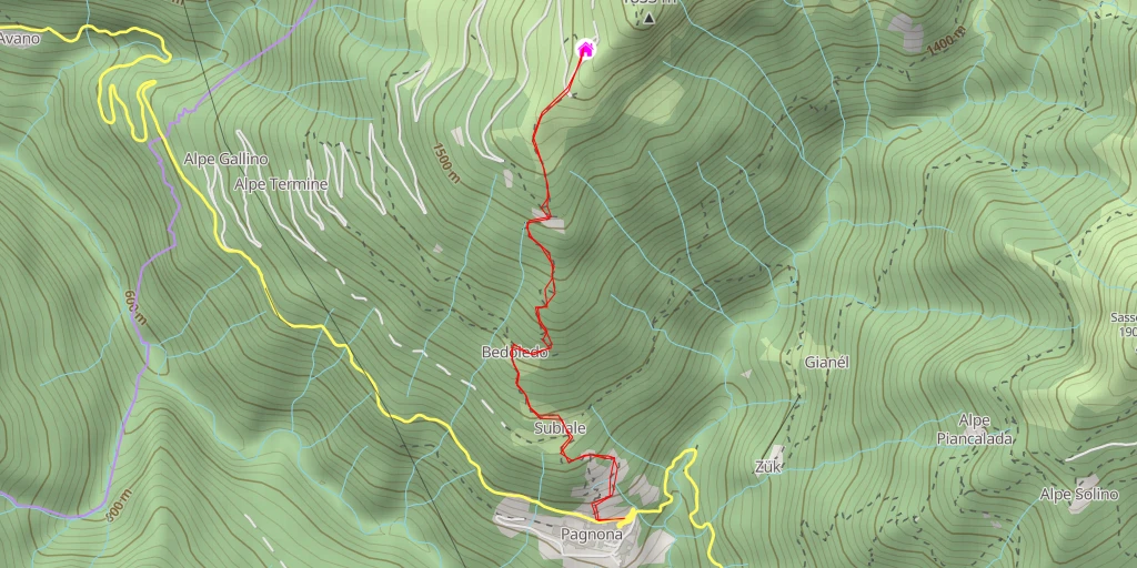 Carte de l'itinéraire :  Rifugio Griera