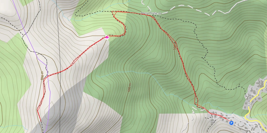 Map of the trail for Monte San Columbano