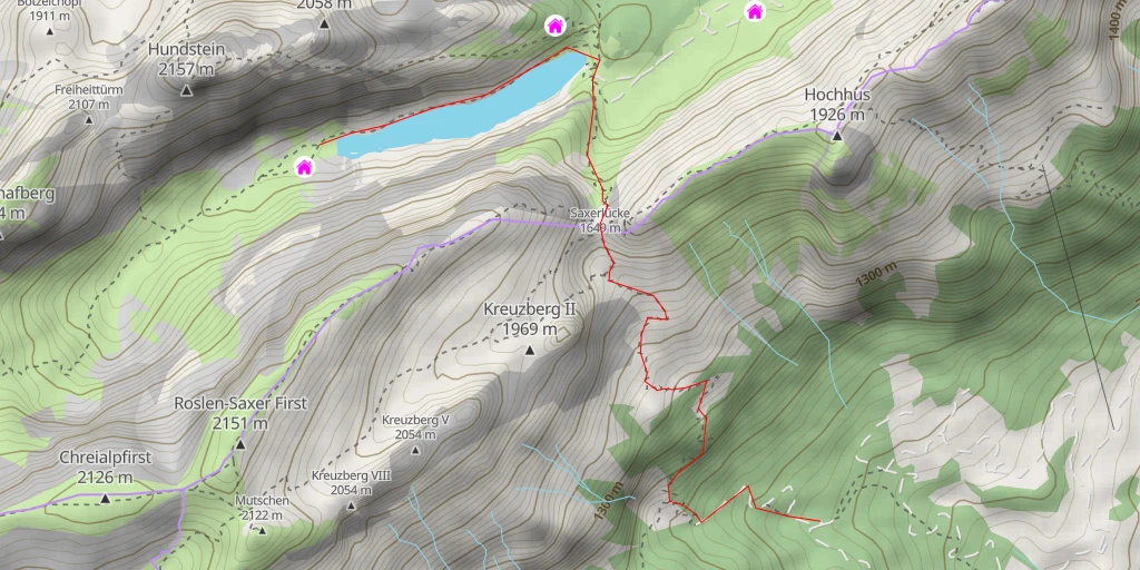 Map of the trail for Fählenalp