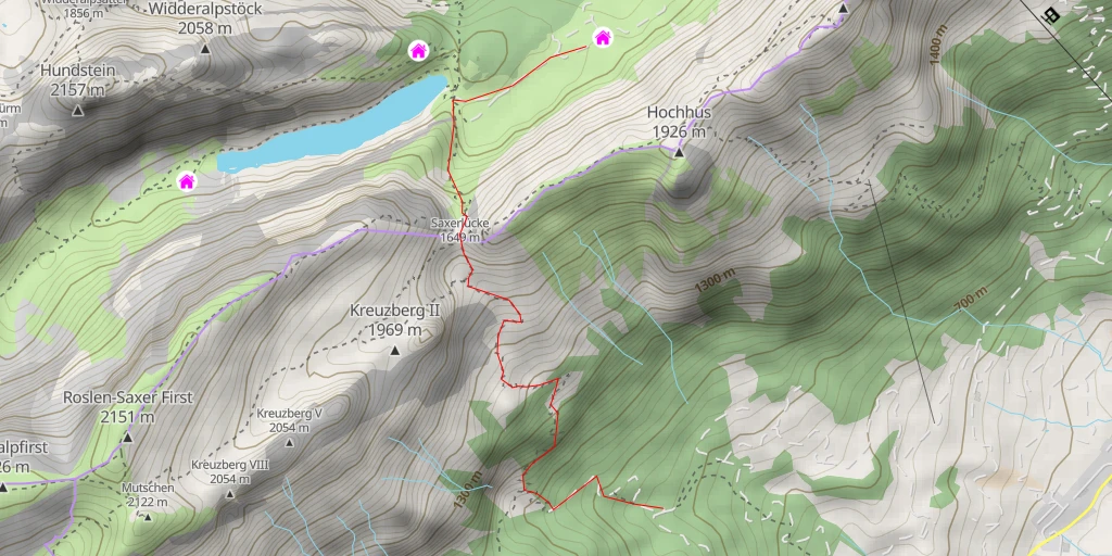 Map of the trail for Furgglenalp