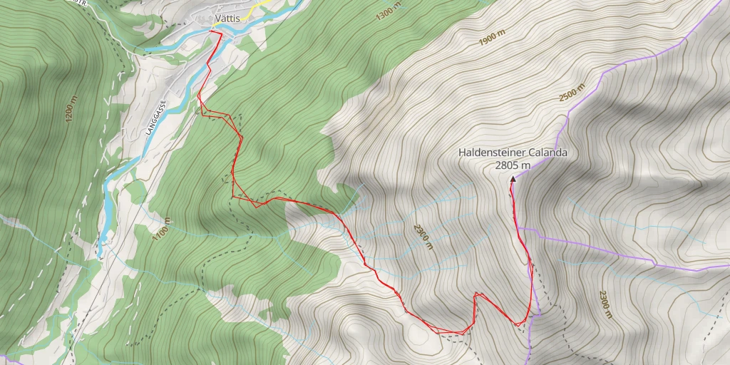 Map of the trail for Haldensteiner Calanda