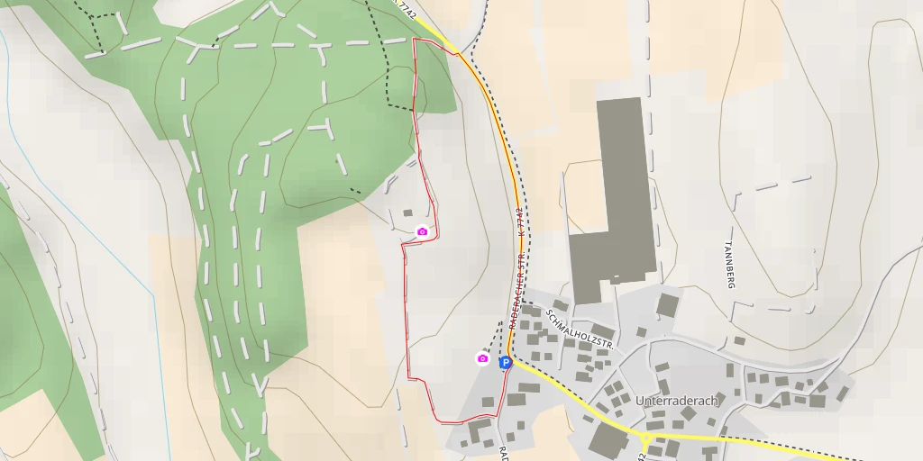 Map of the trail for Aussichtspunkt Unterraderach