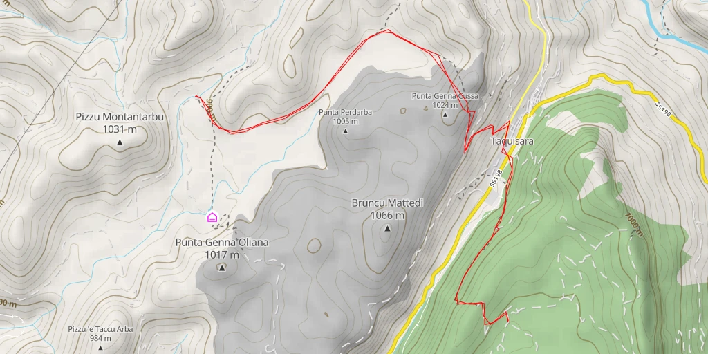 Carte de l'itinéraire :  Genna Orruali