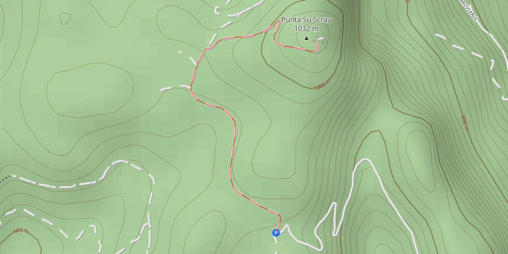 Map of the trail for Punta Su Scrau