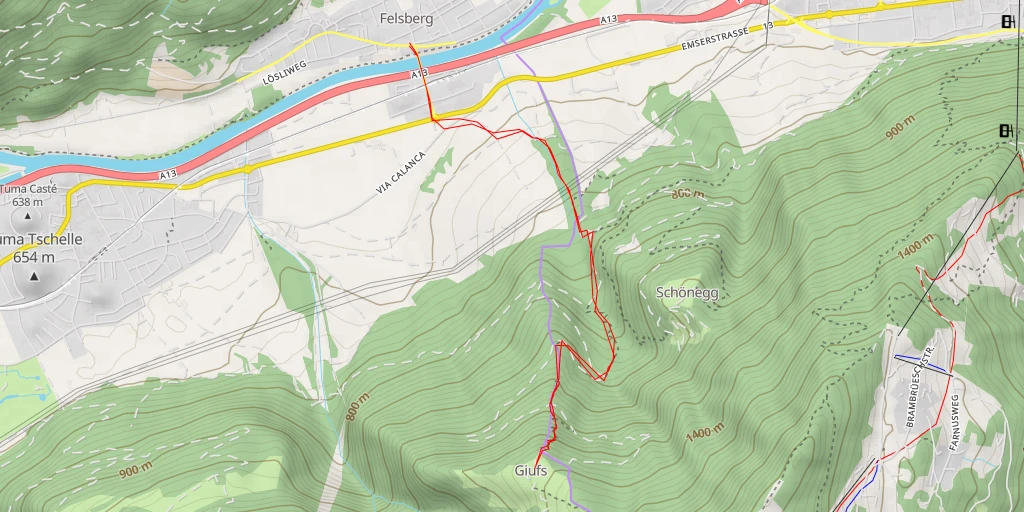 Carte de l'itinéraire :  Berghaus Juchs