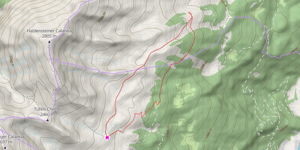 Map of the trail for Calandahütte SAC