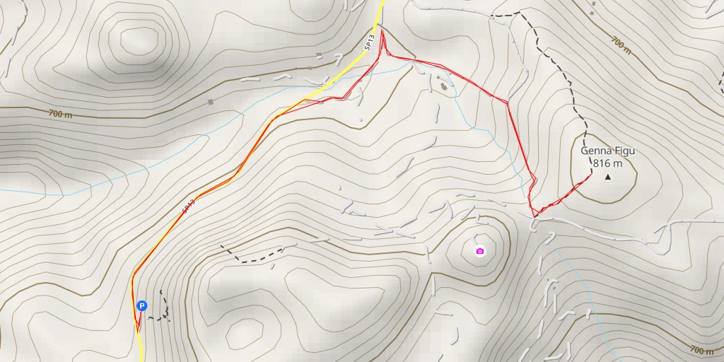 Map of the trail for Genna Figu