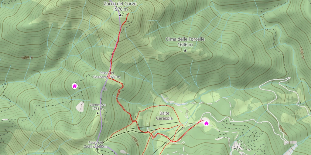 Carte de l'itinéraire :  Passo del Toro