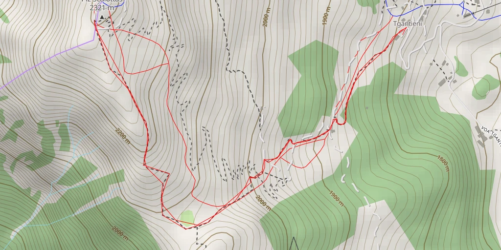 Map of the trail for Scalottas