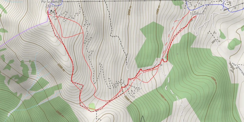 Map of the trail for Piz Scalottas