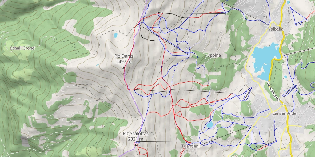 Map of the trail for Steinhaus - Höhenweg Alp Stätz - Vaz/Obervaz