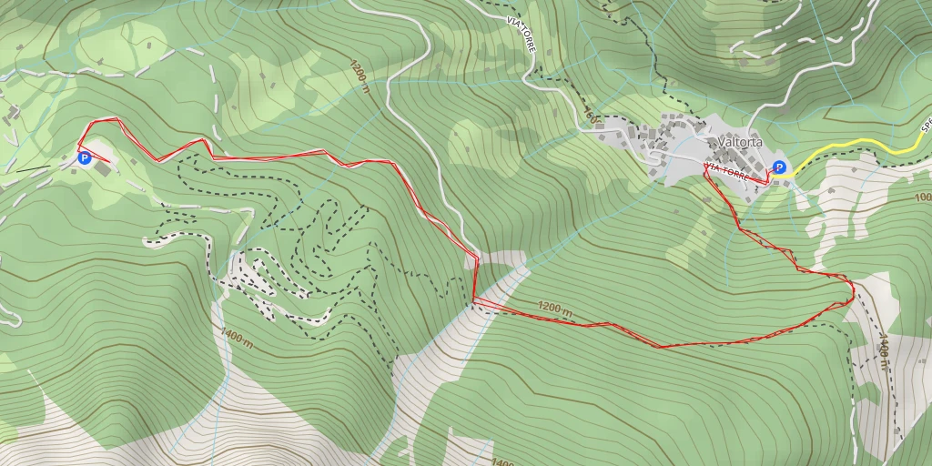 Map of the trail for Rifugio Trifoglio