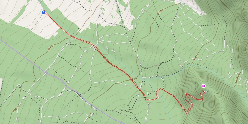 Map of the trail for Ruine Ober-Ruchenberg