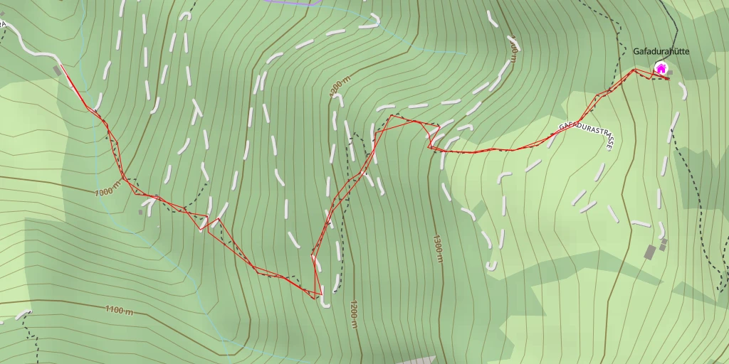 Carte de l'itinéraire :  Gafadurahütte