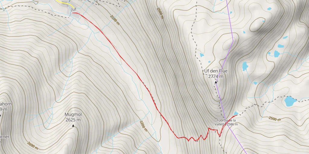 Carte de l'itinéraire :  Piz Turba via Normale - Avers