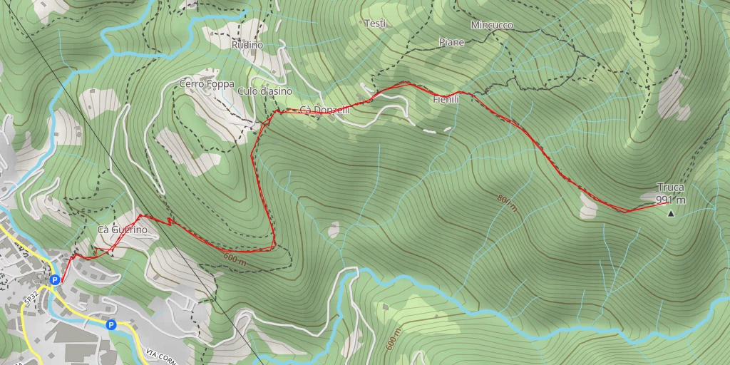 Carte de l'itinéraire :  Truca