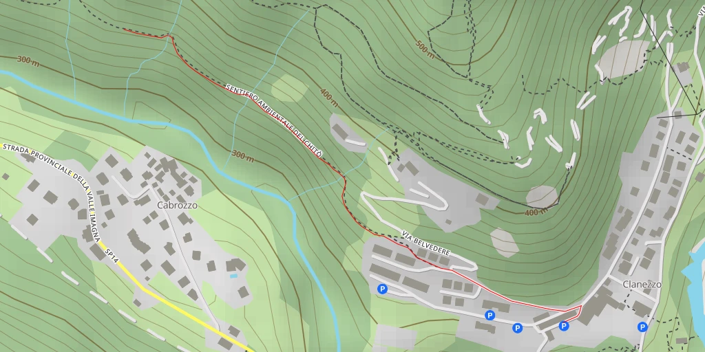 Map of the trail for Sentiero Ambientale del Chitò - Sentiero Ambientale del Chitò - Ubiale Clanezzo