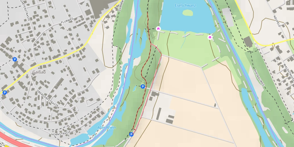 Carte de l'itinéraire :  Eselschwanz-Strandweg - Eselschwanz-Strandweg