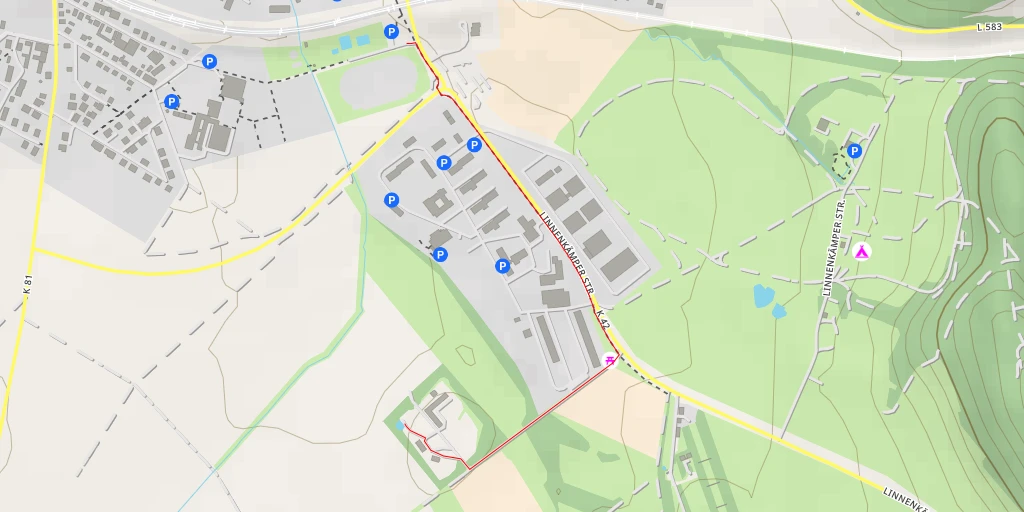 Map of the trail for Turnhalle des TV87 Stadtoldendorf - Yorck-Straße