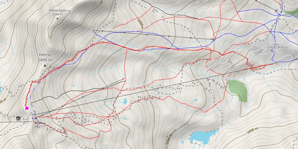 Carte de l'itinéraire :  Hörnlihütte