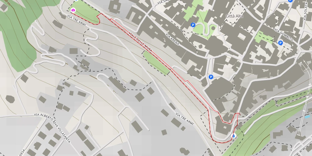 Map of the trail for Meridiana - Viale delle Mura - Bergamo