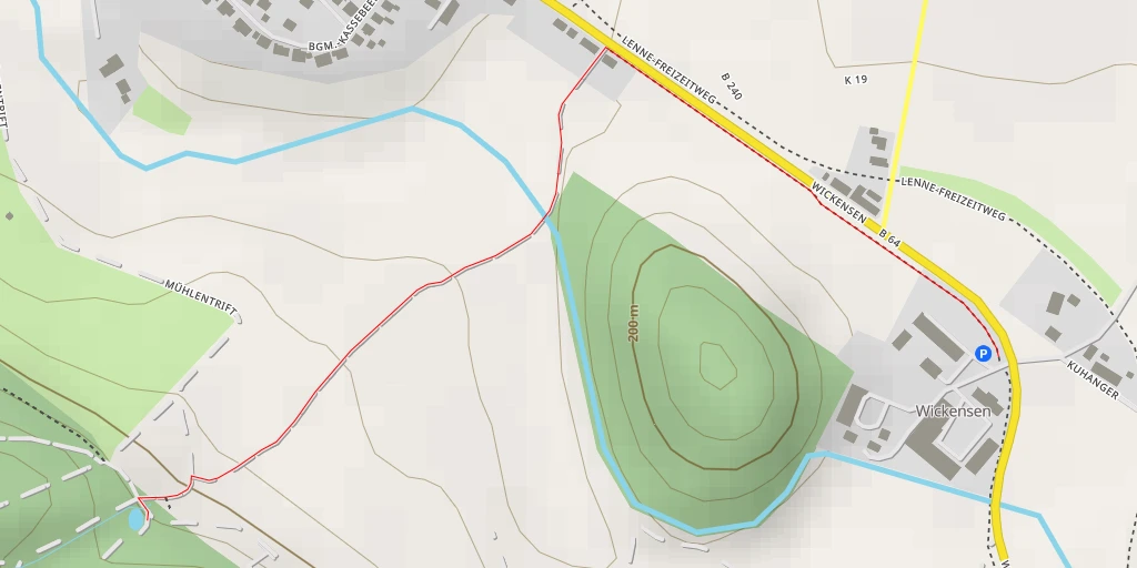 Map of the trail for Mühlentrift - Mühlentrift