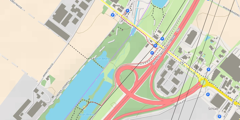 Map of the trail for Alter Rhein